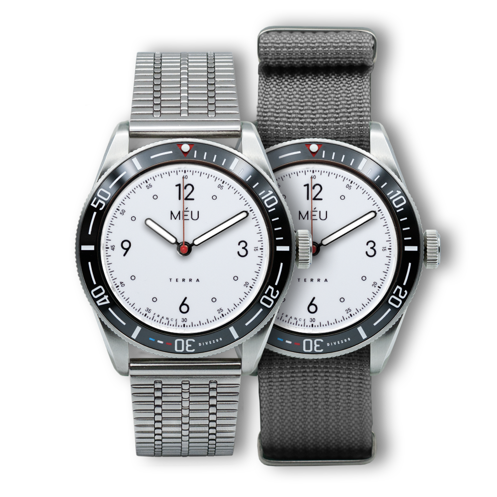 TERRA DIVER 200 - Pure White (Stainless Steel and Nylon)
