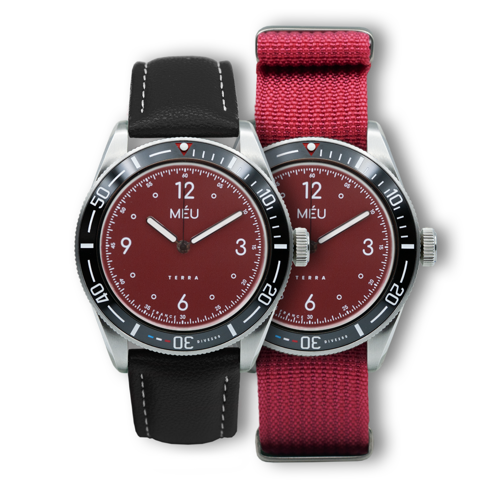 TERRA DIVE 200 - Rose Agate (Cuir végan de pomme noir & Nylon)
