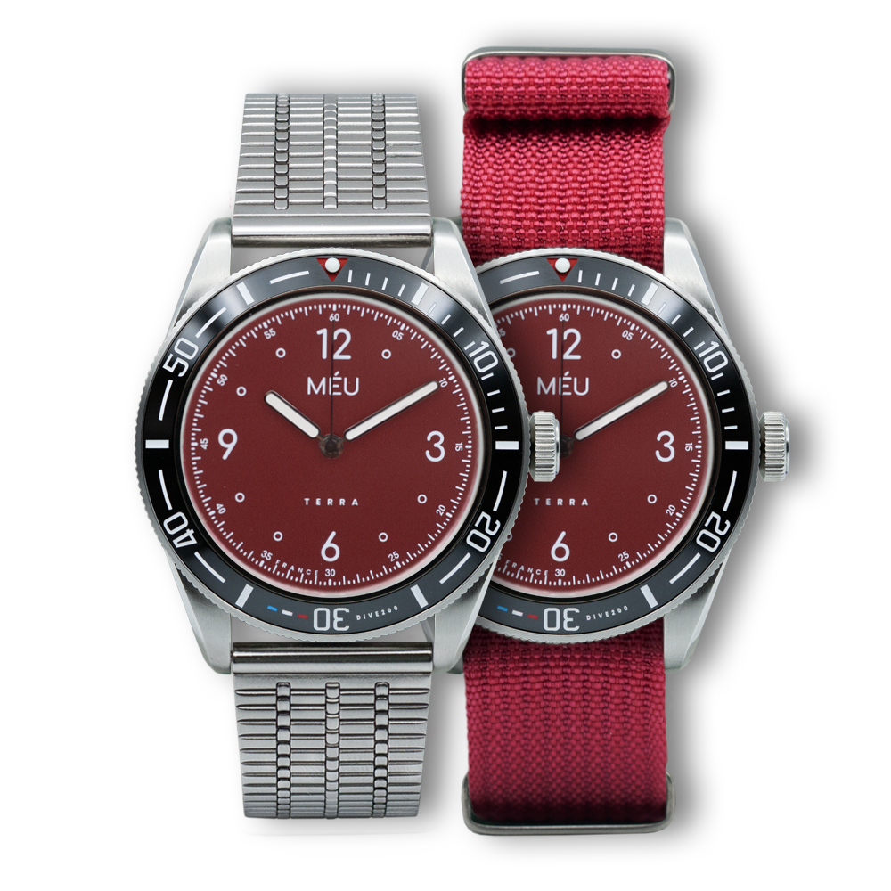 TERRA DIVE 200 - Rose Agate (Acier inoxydable & Nylon)