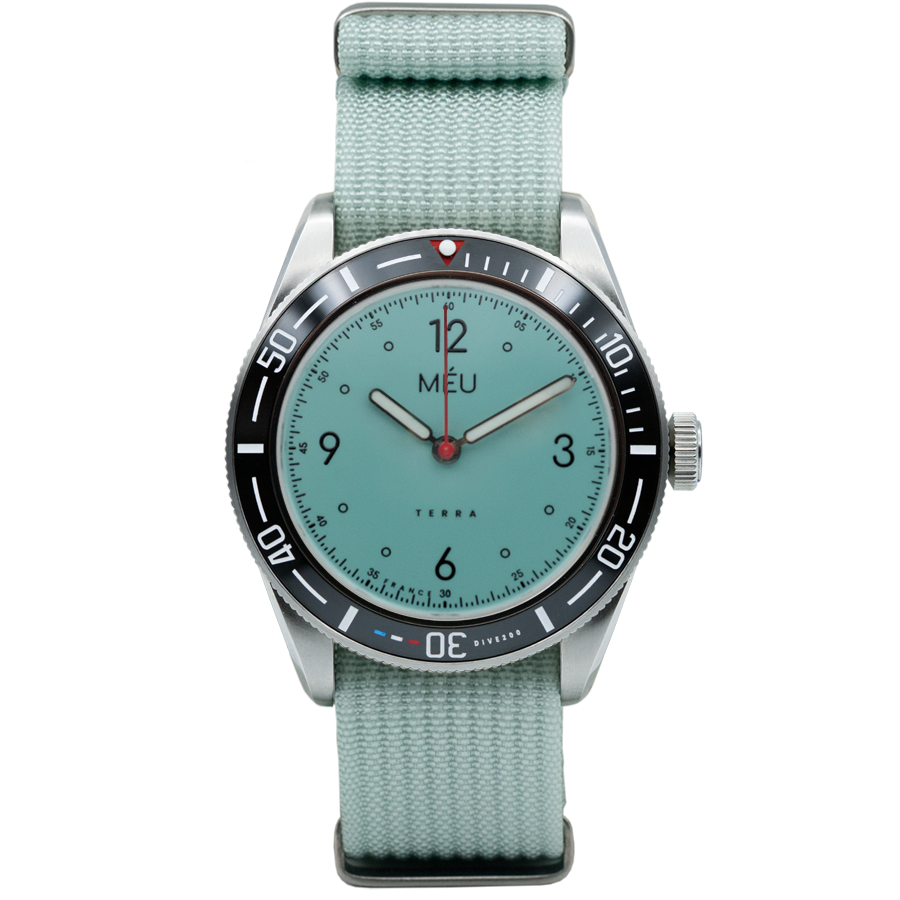 TERRA DIVE 200 - Bleu Lagon (Cuir végan de pomme noir & Nylon)