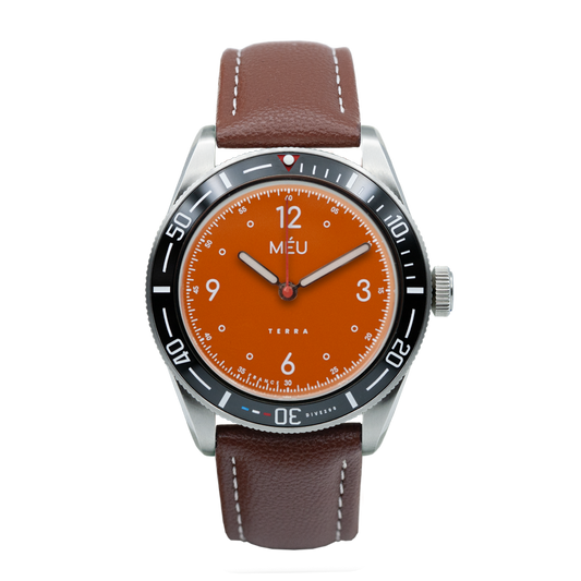 TERRA DIVE 200 - Orange solaire (Cuir végan de pomme marron & Nylon)