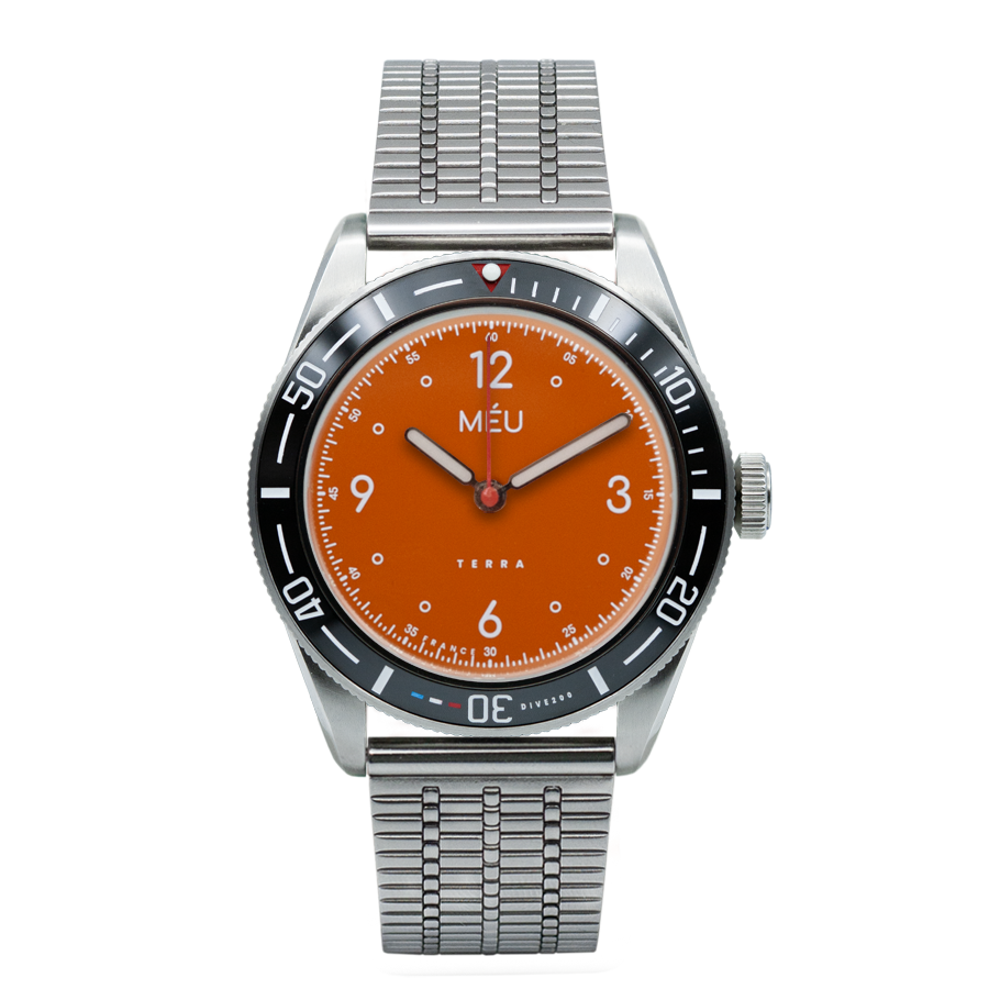 TERRA DIVE 200 - Orange solaire (Acier inoxydable & Nylon)