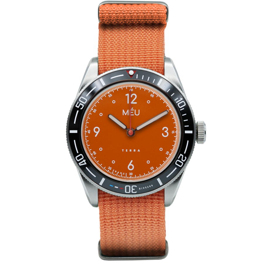 TERRA DIVE 200 - Orange solaire (Cuir végan de pomme marron & Nylon)