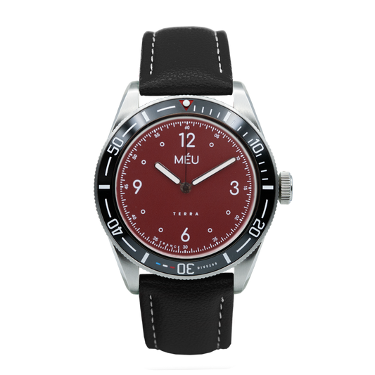 TERRA DIVE 200 - Rose Agate (Cuir végan de pomme noir & Nylon)