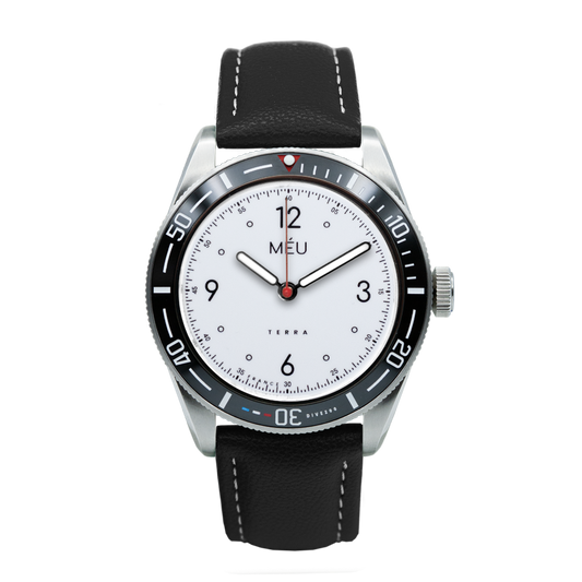 TERRA DIVE 200 - Blanc pur (Cuir végan de pomme noir & Nylon)