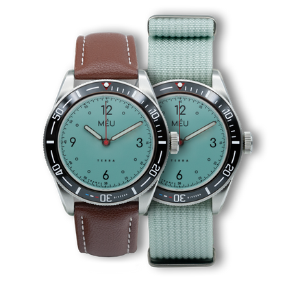 TERRA DIVE 200 - Bleu Lagon (Cuir végan de pomme marron & Nylon)