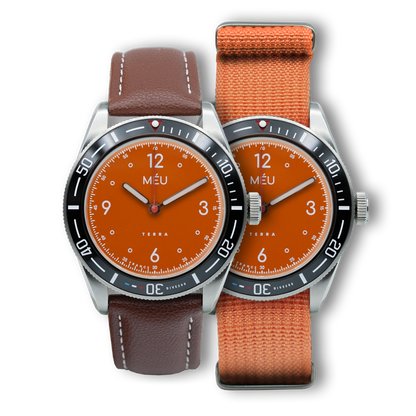 TERRA DIVE 200 - Orange solaire (Cuir végan de pomme marron & Nylon)