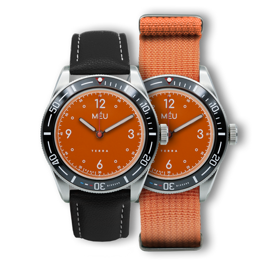 TERRA DIVE 200 - Orange solaire (Cuir végan de pomme noir & Nylon)