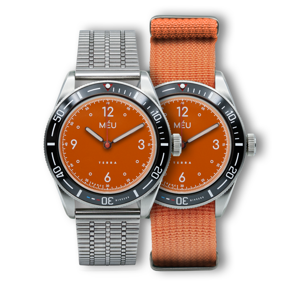 TERRA DIVE 200 - Orange solaire (Acier inoxydable & Nylon)