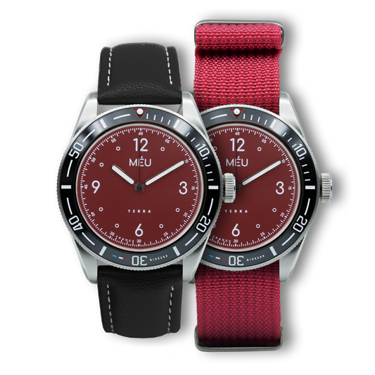 TERRA DIVE 200 - Rose Agate (Cuir végan de pomme noir & Nylon)