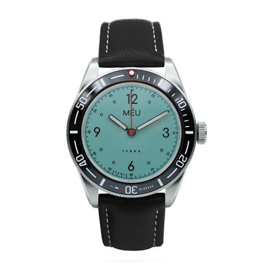 TERRA DIVE 200 - Bleu Lagon (Cuir végan de pomme noir & Nylon)