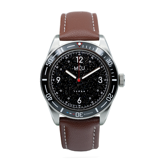 TERRA DIVE 200 - Noir ciel profond (Cuir végan de pomme marron & Nylon)